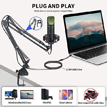 LILANZo USB Microphone, Podcast Gaming Microphone for PC PS4 Streaming, Computer Condenser Cardioid Mic for Recording, Singing, YouTube, Tiktok, Stu