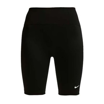 NIKE 女高腰8吋緊身短褲-5分褲 慢跑 瑜珈 有氧 DRI-FIT IO0582-010 黑白