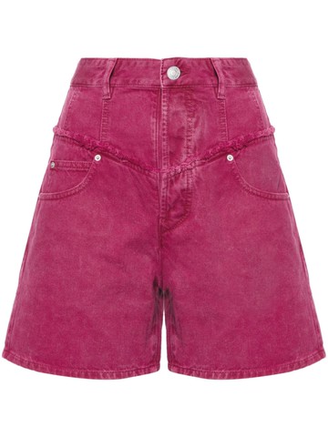 ISABEL MARANT - Oreta frayed-brim denim shorts - women - Cotton/Cotton - 38 - Pink