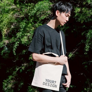 【客製化禮物】直式帆布包 (米)