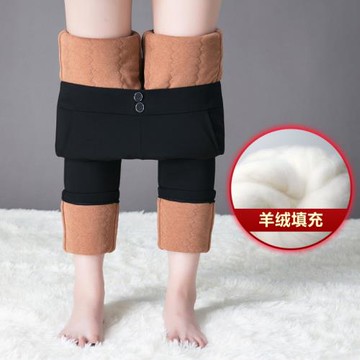 中年媽媽褲子加絨加厚冬季羊絨小腳褲40歲50歲中老年女褲保暖棉褲