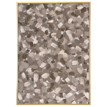 菠蘿選畫所 焦糖瑪奇朵 掛畫 40 x 30cm 金色畫框 抽象藝術壁畫 居家裝飾  金色