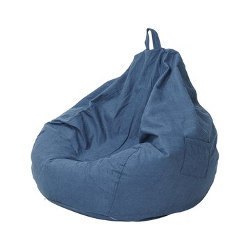 樂嫚妮 水滴懶骨頭沙發椅可拆洗-附腳凳-抱枕-藍色藍