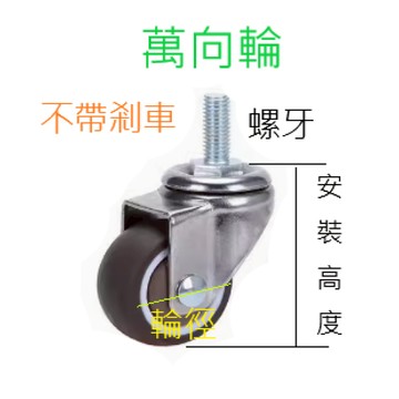 [創客市集] 萬向輪 腳輪 軟橡膠 靜音 滾輪 活動帶煞車 家具輪子 搭配