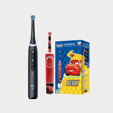 【超值大+小組】Oral-B iO TECH 電動牙刷 黑+ D100-kids 充電式兒童電動牙刷 Cars