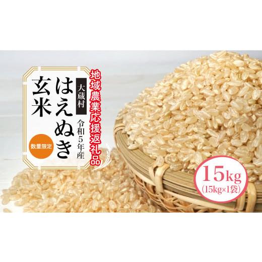 ふるさと納税 山形県 大蔵村 令和5年産　はえぬき15kg（15kg×1袋）〜地域農業応援返礼品〜