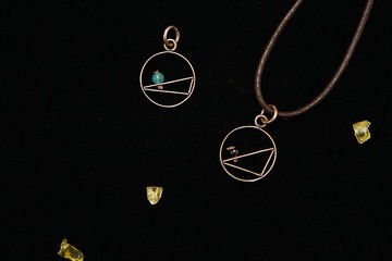 【水晶系列】天河石、石榴石幾何墜飾 _ 永恆 ( 可訂製不同水晶