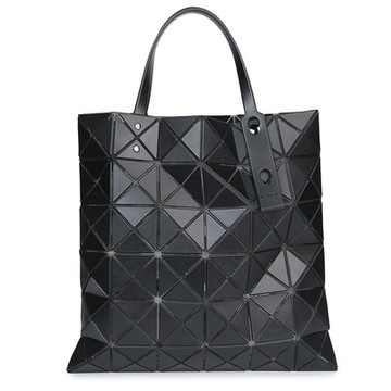 ISSEY MIYAKE 三宅一生BAOBAO  LUCENT MATTE 啞光霧面方格6x6透光手提包-黑色