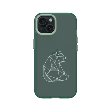 iPhone 15 Clear 憂墨綠 - Animal Silhouette / 動物剪影 - 幾何-動物系列/熊