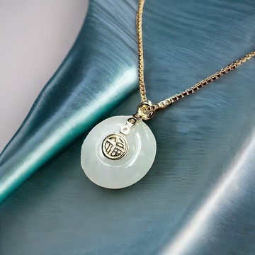 【願‧平安】冰種平安扣吊飾14K包金 | 天然緬甸A貨翡翠 | 送禮