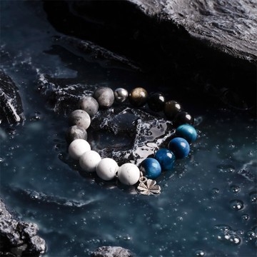 SOLO 海洋系列四葉草拼接古巴鏈可調節串珠手鏈男女情侶嘻哈街頭