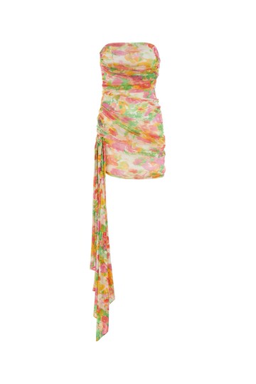 Saint Laurent Printed Tulle Mini Dress