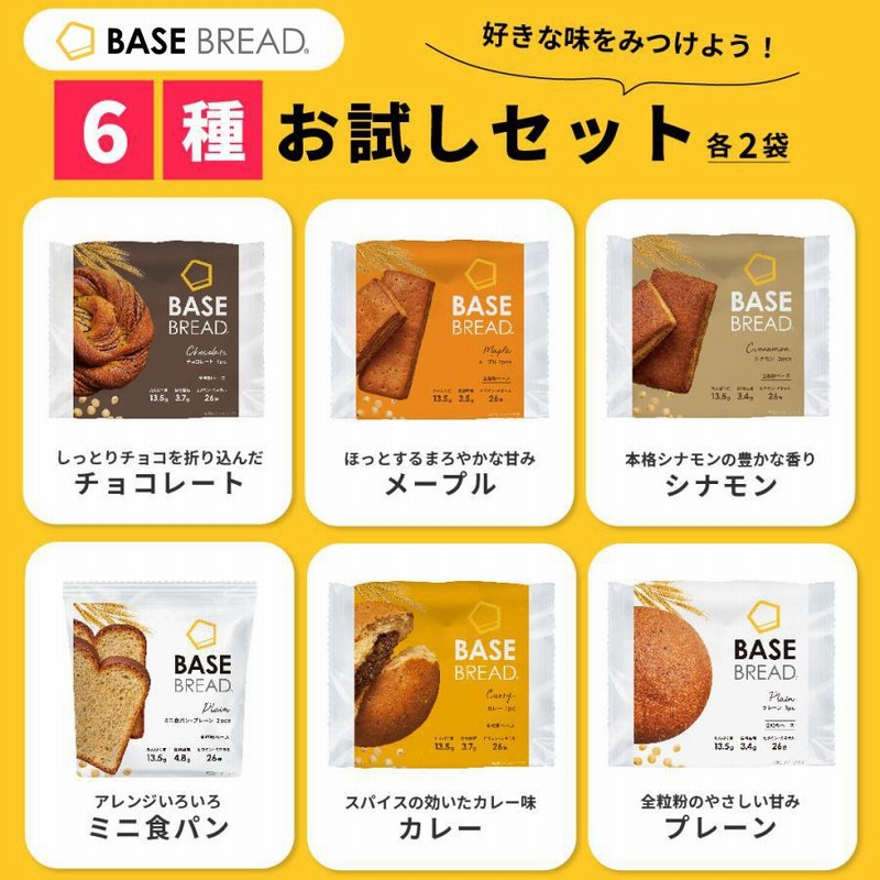 ベースブレッド 6種12袋 パン [チョコ・ミニ食パンプレーン