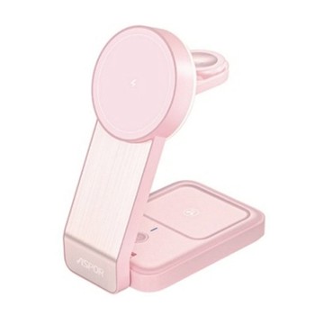 ASPOR 折疊多合一磁吸無線充電座 23W總輸出  粉色  1個