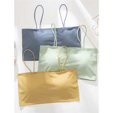 冰絲無痕內衣女夏薄款文胸吊帶美背抹胸防走光小背心少女裹胸學生
