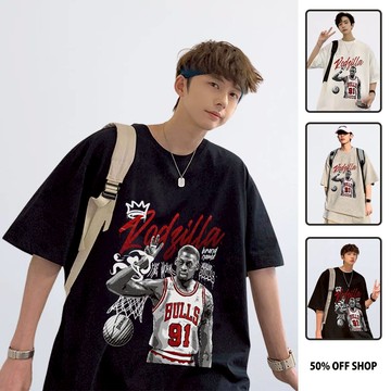 芝加哥公牛隊 Rodman 羅德曼NBA BULLS 純棉落肩短TEE 男女短袖T 台灣製