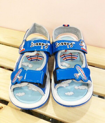 【震撼精品百貨】史奴比Peanuts Snoopy  台灣製史奴比正版兒童涼鞋-藍色(17 22號) 震撼日式精品百貨