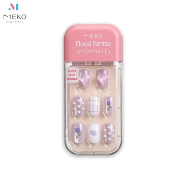 MEKO 花漾彩繪穿戴美甲片-紫糖花夢 3A-022 /穿戴甲【官方旗艦店】