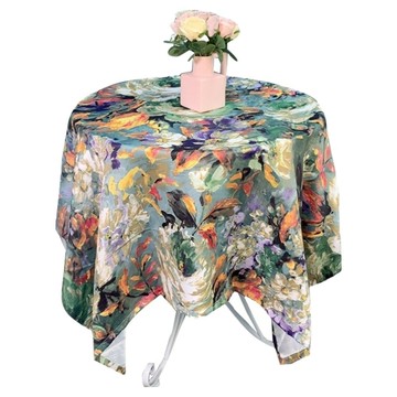 美式復古油畫風茶几桌巾  132 x 132cm  1條  油畫風
