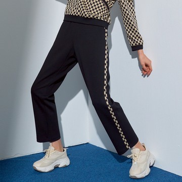 CLL巧玲瓏 兩側棋盤格滾邊運動長褲 3579111