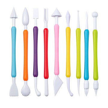 翻糖蛋糕雕刻筆9件組 混和顏色  17cm 2支 + 16.8cm + 16.7cm 2支 + 16.5cm 2支 + 16cm 2支  1組