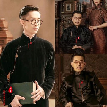 影視古裝傳同款民國男士長衫長袍馬褂老爺服民國員外富商古裝
