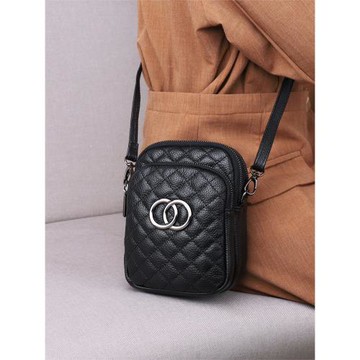 手機包女包2025新款潮真皮小香風菱格單肩包時尚多層斜挎小包軟皮