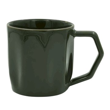 鏡面菱格紋馬克杯 橄欖綠 275ml  1入