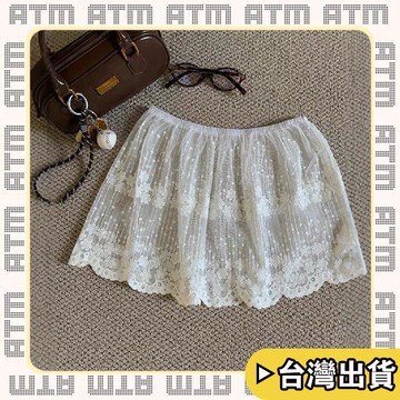 🔥臺灣出貨🔥可開發票✅輕飾時光2026夏季新品疊穿蕾絲屁簾女秋冬搭配裙簾時尚白色花邊半身裙潮