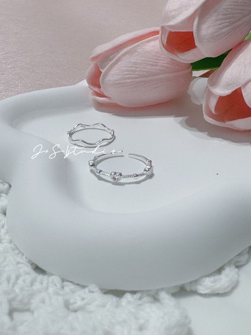 心悅時光愛心鏤空純銀戒指