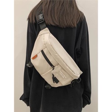 胸包裝雨傘斜挎包男情侶背包單肩小包包百搭腰包時尚潮帆布包學生