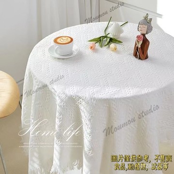 法式桌布日式ins棉麻白色高級輕奢茶幾圓桌臺布床頭櫃書桌方桌臺巾桌巾 桌墊 無味桌墊防燙隔熱 桌巾 餐桌墊小清新桌布