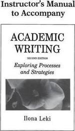 Academic Writing Instructor's Manual (2版) Ilona Leki  Cambridge