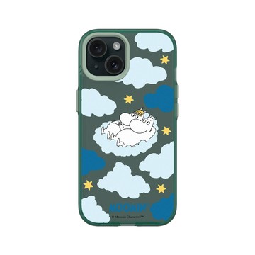 iPhone 15 Clear 憂墨綠 - Moomin - Moomin＆歌妮-雲上小戀曲
