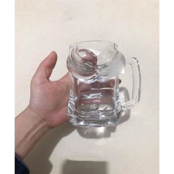 加厚個性啤酒杯300ml玻璃杯網紅家用扎啤杯創意高顏值酒吧酒杯