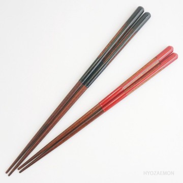 Hyosaemon 洗碗機安全筷子雕刻四條黑色大號 23.5 厘米，紅色中號 21.5 厘米