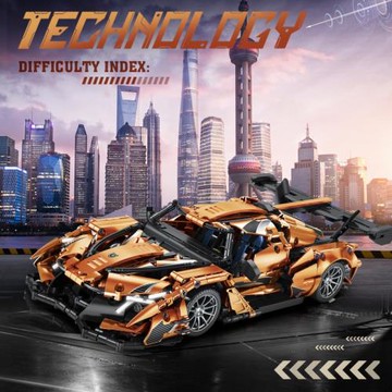 跨境美及8615阿波羅太陽神電鍍跑車汽車兒童拼裝積木模型玩具禮物