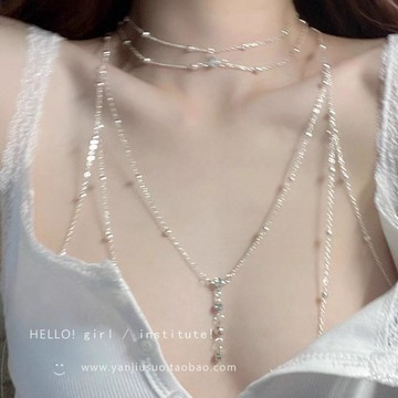 純欲Choker項鍊🔥辣妹身體裝飾鏈 女生夏日胸鏈 Bikini後背鏈 度假造型全身鏈 純欲掛脖頸鍊 穿搭配飾項鏈