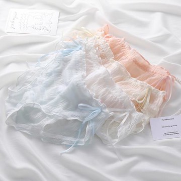 5條裝蕾絲內褲女鏤空網紗性感無痕中腰全棉襠日系少女生三角短褲