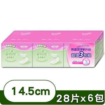 Kotex 超薄輕柔護墊-無香 14.5cm/28片x3包 (共2串)