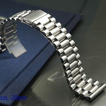 全新 不鏽鋼實心單邊按壓摺疊扣-三珠快拆式金屬錶帶 ( 22mm.20mm )