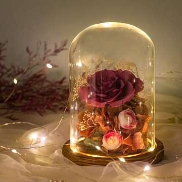 【Flower Plus】 勇敢堅強｜永生花玻璃罩