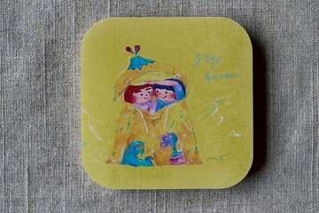 stay here | 方形 | 硅藻土杯墊