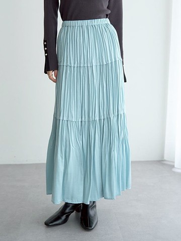 飄逸層次感褶皺設計魚尾裙(07001009200) - YECCA VECCA