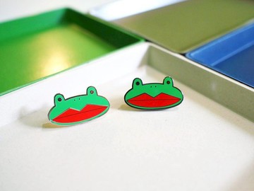 E*group 阿蛙 金屬珐瑯別針  胸章 徽章 珐瑯別針