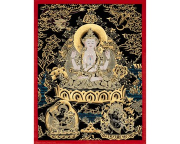 手繪觀音藏傳佛教藝術