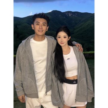 ADGC毛巾棉重磅雙拉鏈連帽衛衣男女秋季潮牌美式寬松休閑開衫外套