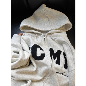 TGNS 連帽外套女 刺繡 長袖 oversize 寬鬆外套 美式復古 冬天外套 開衫外套 休閒外套