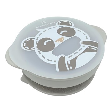 MARCUS&MARCUS 動物樂園幼兒自主學習吸盤碗含蓋  1個  貓熊