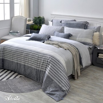 【Great Living格蕾寢飾】英國Abelia 靜謐日子 雙人天絲木漿四件式防蹣抗菌吸濕排汗兩用被床包組